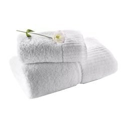 Juego Toalla y Toallon Grande Seclar Blanco 630 Gramos