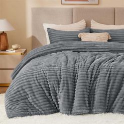 Edredón Plush Reversible Gris - Twin